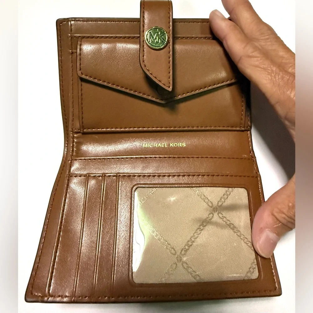 Michael Kors Tan Leather Wallet with Gold Accent